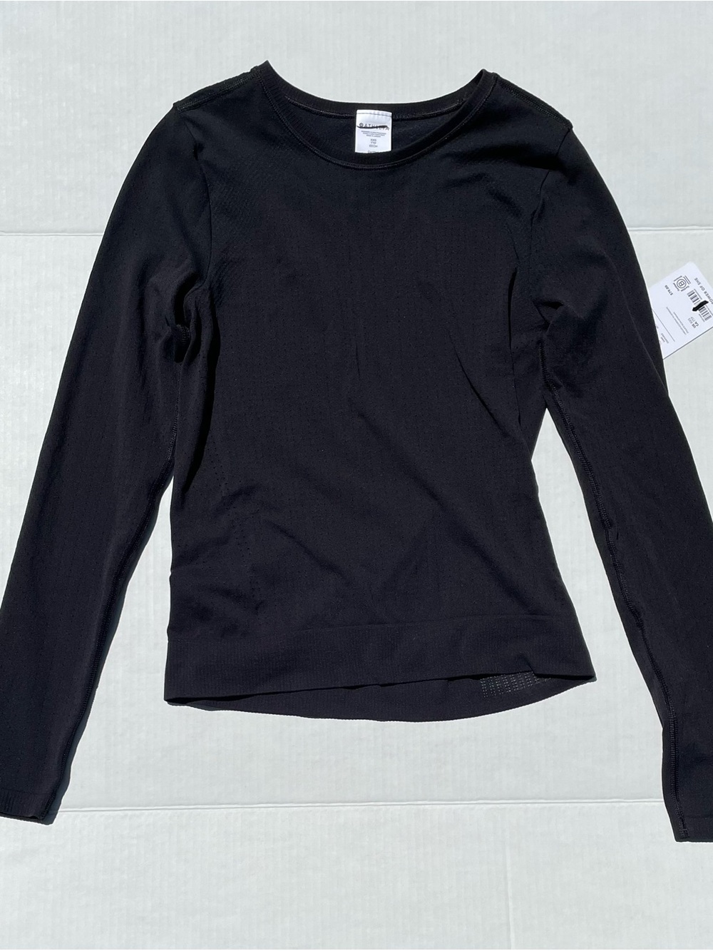 Athleta Black Long Sleeve Crewneck Top